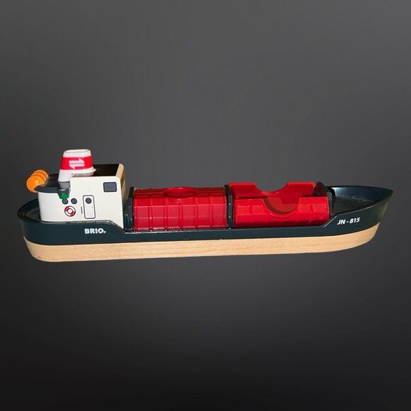 Brio Navy Blue Freight Cargo Wooden Ship Boat JN-815 B17 - Picture 4 of 5